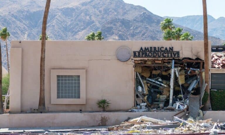 A bombing outside a Palm Springs fertility clinic