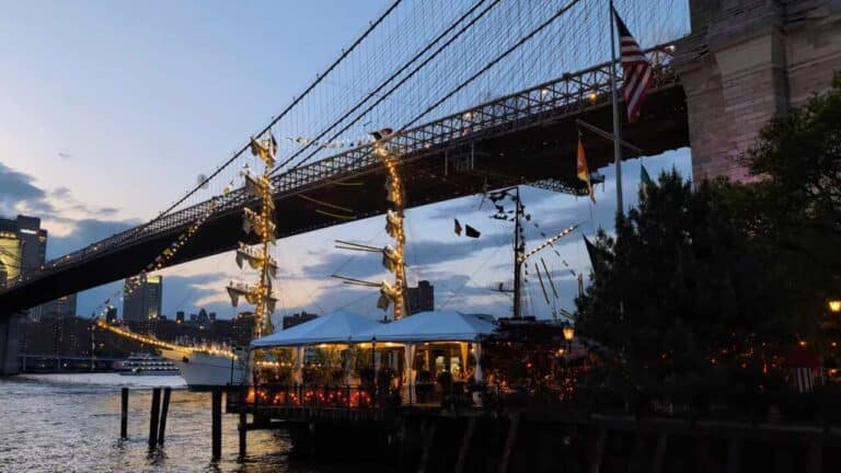 A Mexican Navy ship collided with the Brooklyn Bridge in New York